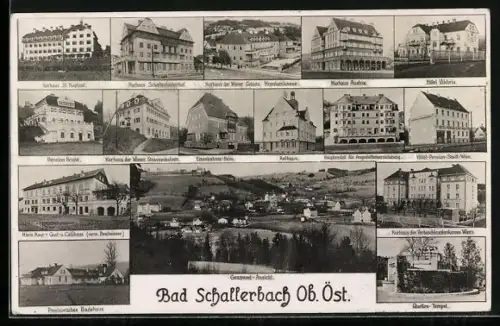 AK Bad Schallerbach, Gesamtansicht, Eisenbahnerheim, Kurhaus