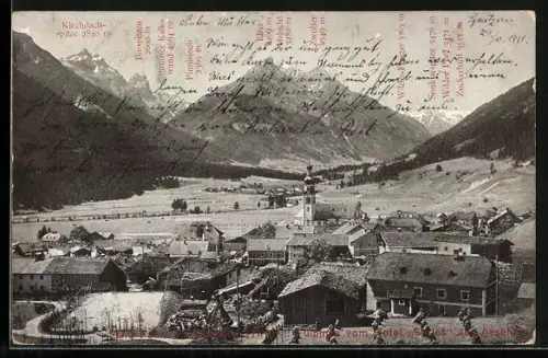 AK Fulpmes, Blick vom Hotel Serles auf den Ort