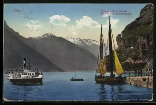 AK Riva, Abfahrt des Dampfschiffes