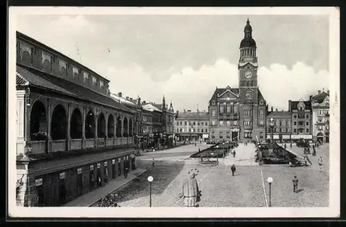 AK Prossnitz, Marktplatz mit Rathaus