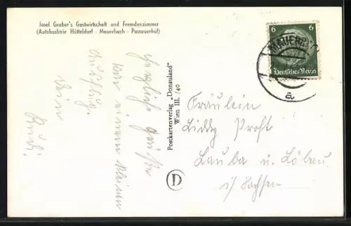 AK Tulbing /N.-Oe., Gasthaus Passauerhof im Wienerwald mit Tulbingerkogel