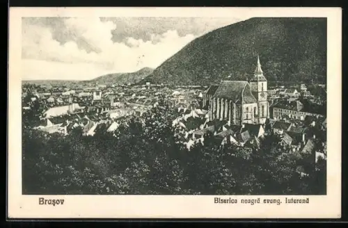 AK Brasov, Biserica neagra evang.-luterana, Gesamtansicht mit Kirche