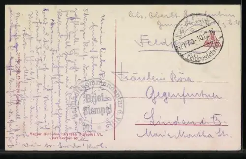 AK Belgrad, Strassenansicht mit Hotel Moszkva