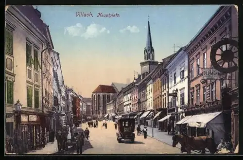 AK Villach, Blick auf den Hauptplatz