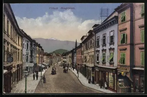 AK Villach, Hauptplatz, Geschäfte