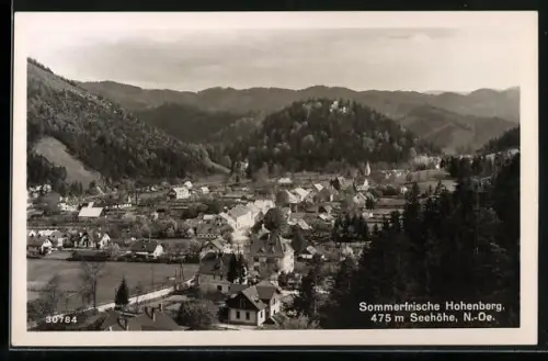 AK Hohenberg /N.-Oe., Ortsansicht mit Bergpanorama