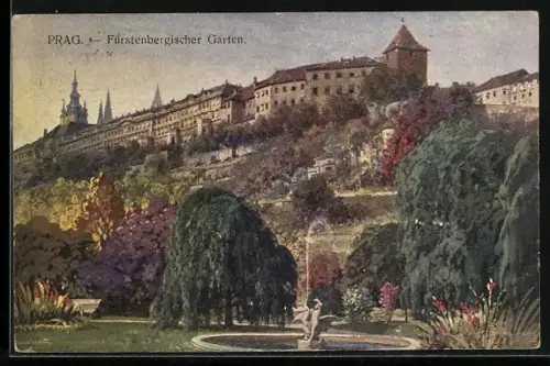 Künstler-AK J. Skrusny: Prag / Praha, Fürstenbergischer Garten
