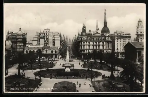 Foto-AK Buenos Aires, Plaza Avenida de Mayo
