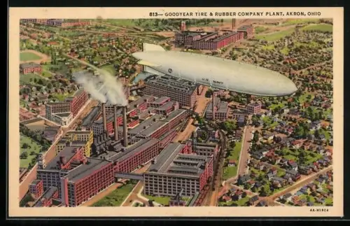 AK East Akron, OH, Goodyear Tire and Rubber Company Plants, U.S. Navy Airship over them