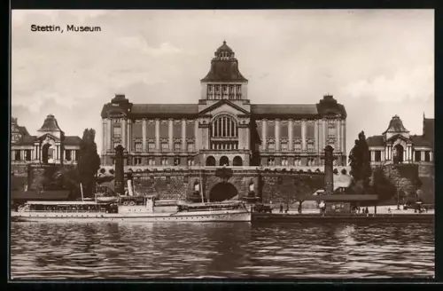 AK Stettin, Dampfer am Museum