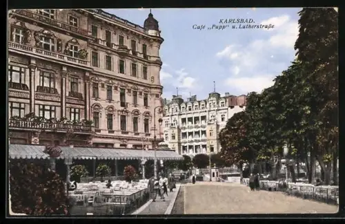 AK Karlovy Vary, Kavarna Pupp a trida Lutherova