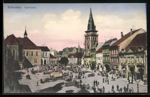 AK Komotau / Chomutov, Marktplatz