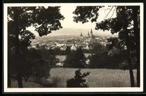 AK Hranice, Ortsansicht mit Kirche