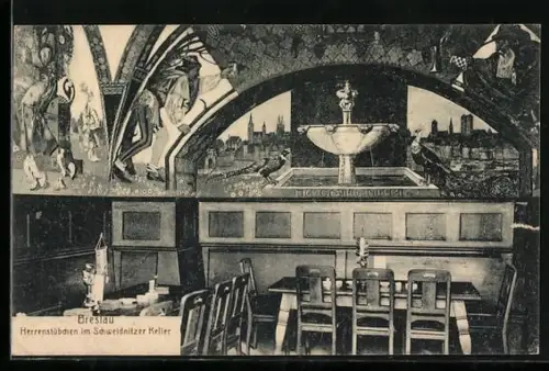 AK Breslau, Herrenstübchen im Schweidnitzer Keller