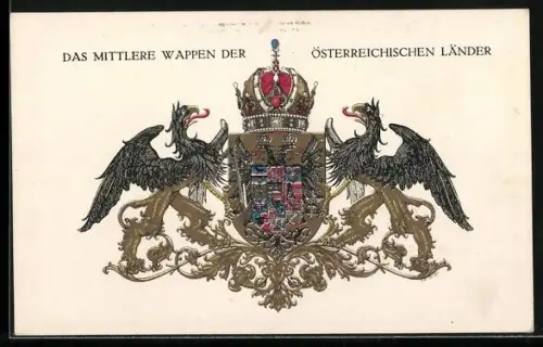 AK Das Mittlere Wappen der Österreichischen Länder, Rotes Kreuz