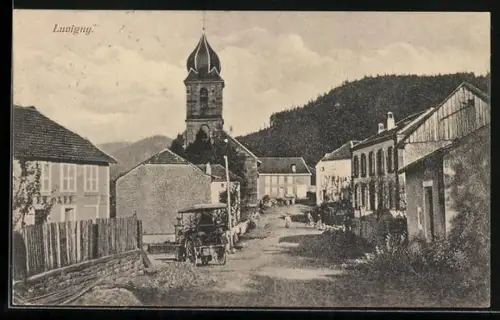 AK Luvigny, Ortspartie an der Kirche