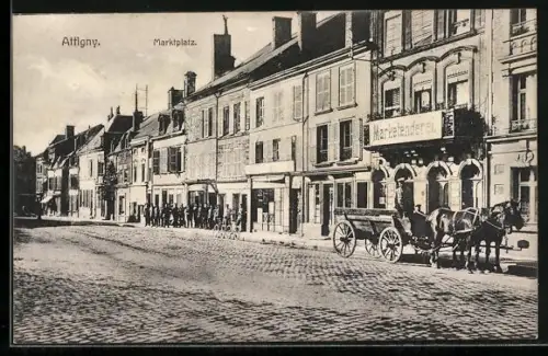AK Attigny, Marktplatz, Marketenderei