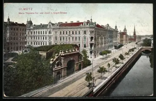 AK Olmütz, Maria Thearesia-Tor und Josef von Engel-Strasse