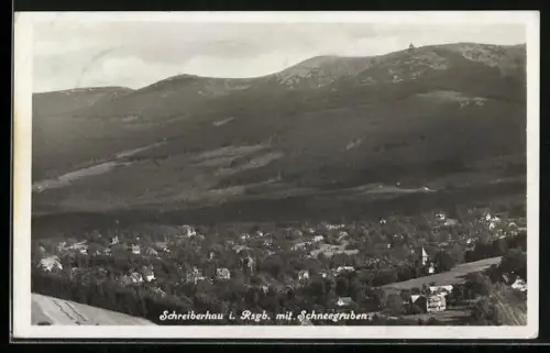 AK Schreiberhau i. Rsgb., Ortsansicht mit Schneegruben