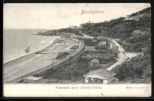 AK Bordighera, Panorama della Vallata Ersilia