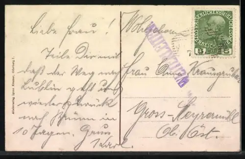 AK Oderberg, Kirchengasse mit Kirche