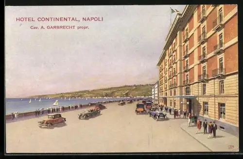 Künstler-AK Napoli, Hotel Continental, Art Deco