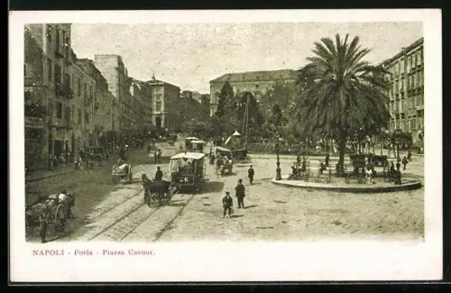 AK Napoli, Foria e Piazza Cavour, Strassenbahn