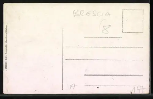 AK Maderno, Ortsansicht mit Gardasee aus der Vogelschau