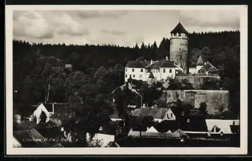 AK Litschau, Ansicht von der Burg