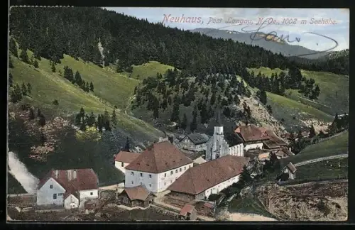 AK Neuhaus /N.-Ö., Ortsansicht aus der Vogelschau