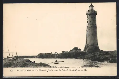 AK Saint-Malo, Le Phare du Jardin dans la Baie