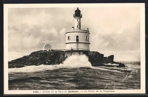 AK Quiberon, Entrée de la Baie de Quiberon, Le Phare de la Teignouse, Leuchtturm