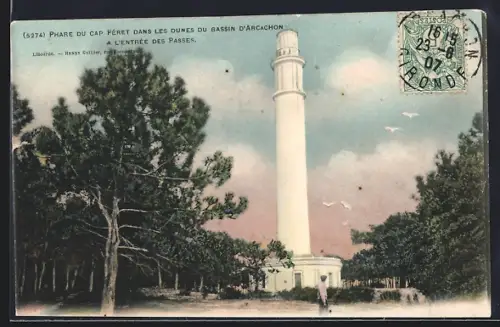 AK Bassin d`Arcachon /Cap Féret, Phare du Cap Féret dans les dunes, L`Entree des Passes