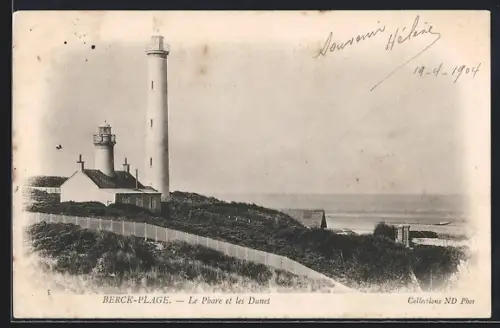 AK Berck-Plage, Le Phare et les Dunes