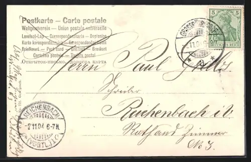 Künstler-AK Leuchtturm mit Schiffen auf hoher See