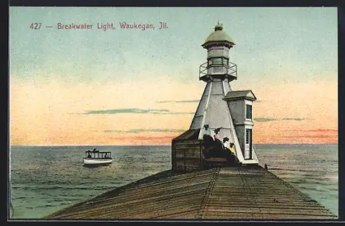 AK Waukegan /Ill., Breakwater Light