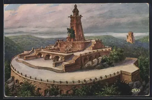 Künstler-AK Kyffhäuser, Kyffhäuserdenkmal