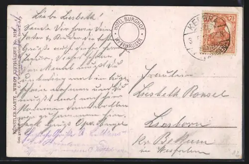 Künstler-AK Kyffhäuser, Kyffhäuserdenkmal