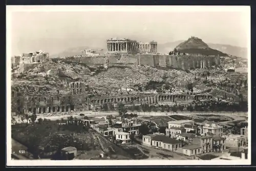 AK Athen, Akropolis aus der Vogelschau
