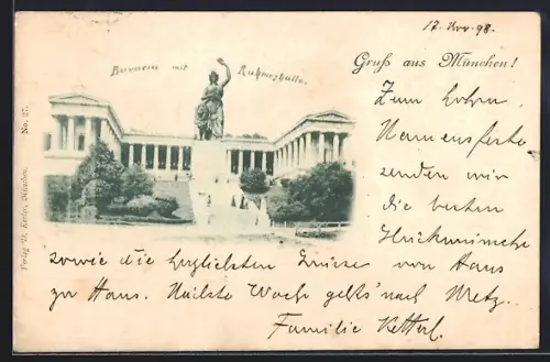AK München, Bavaria mit Ruhmeshalle