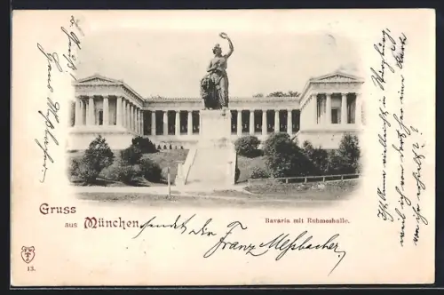 AK München, Bavaria mit Ruhmeshalle