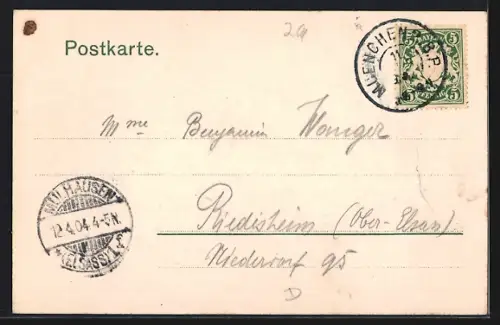 AK München, Teilansicht mit Frauenkirche