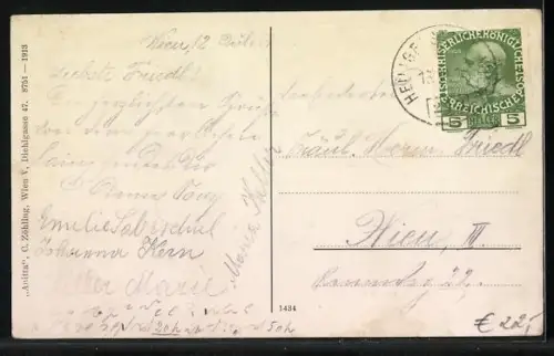 AK Wien-Ober St. Veith, Rob. Trillsam, Cafe, Restaurant & Meierei Hubertushof in der Schweizertalstrasse 54