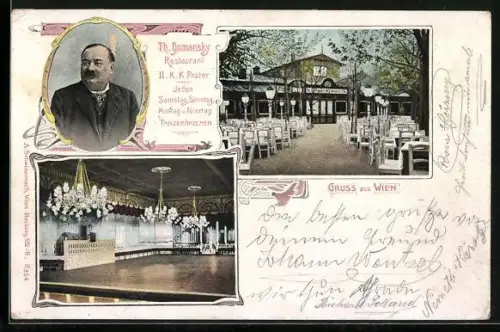 AK Wien, Restaurant Th. Domansky, K. k. Prater
