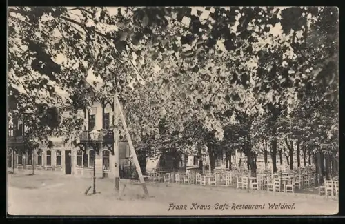 AK Wien, Franz Kraus Café-Restaurant Waldhof, Neuwaldeggerstrasse 55