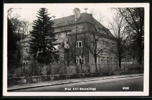 AK Wien-Neuwaldegg, Gebäude mit Strassenpartie
