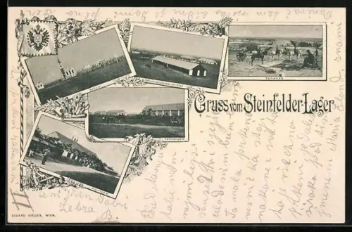 AK Pottendorf, Steinfelder-Lager, Geschützpark, Offiziersbaracken mit Stall, Weitziel, Kantine