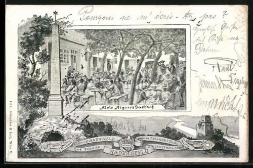 Künstler-AK St. Andrä-Wördern, Hadersfeld, Gasthof Aigner Alois