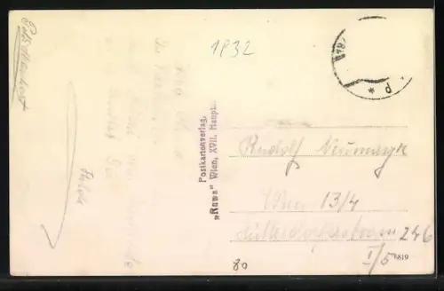 AK Wien, Kaffee-Restaurant Häuserl am Roan am Dreimarkstein