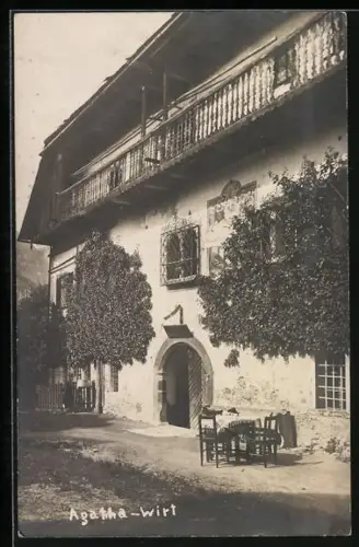 AK Bad Goisern, Agatha-Wirt mit Garten
